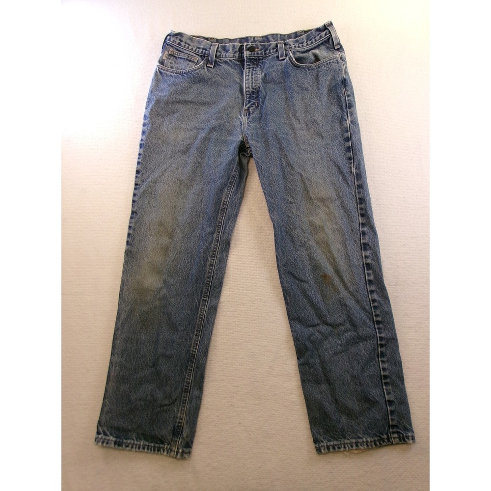 Carhartt Work Jeans Mens 38x32 Blue FR Flame Resistant Relaxed Fit FRB004